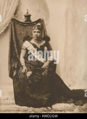 La Reine Liliuokalani, dernier souverain de la dynastie Kamehameha hawaïenne, 1891. Elle a été renversé par un coup détat en janv. 17, 1893. Photo par Franz-Otto-BSLOC 2017 Koch (  20 60) Banque D'Images