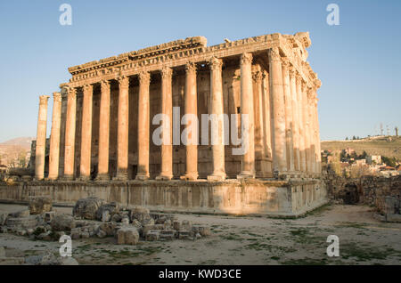 Temple de Baco. Ruines de Baalbek. Ancienne ville de Phenicia situé dans la vallée de Beca au Liban. Acropole avec vestiges romains. Banque D'Images