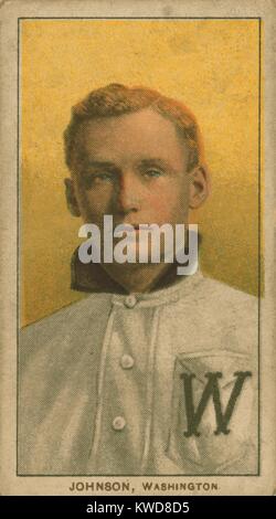 Carte de baseball de Walter Johnson, Washington Sénateurs, par l'American Tobacco Company, 1909-11. (BSLOC   2015 17 37) Banque D'Images