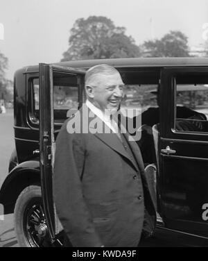 Charles M. Schwab sur Septembre 21, 1929, peu de temps avant le vendredi noir krach de Wall Street. Son mode de vie gaspilleur avait épuisé sa fortune, qui a été encore réduite par la grande dépression. Il est mort en 1939 laissant 300 000 $ en dettes (BSLOC 2016 8 12) Banque D'Images