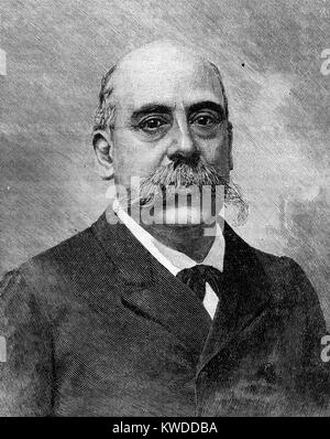 Portrait d'Emilio Castelar (1832-1899), Président de la Première République en Espagne 1873-1874) Banque D'Images