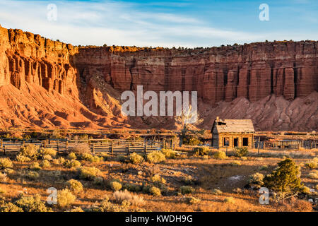 Mormon abandonné ferme près de Capitol Reef National Park, Utah Banque D'Images