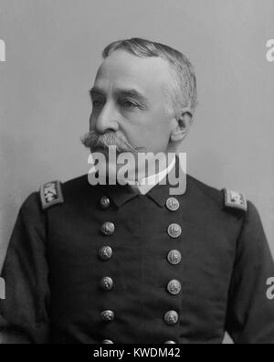 L'amiral George Dewey, était commandant de l'Escadron nous l'asiatique le 25 avril 1898. Au cours des quatre mois précédents sa flotte préparé pour la guerre hispano-américaine. Il est devenu un héros de guerre avec son overwelming victoire dans la bataille de la baie de Manille, le 1 mai 1898 (BSLOC   2017 10 63) Banque D'Images