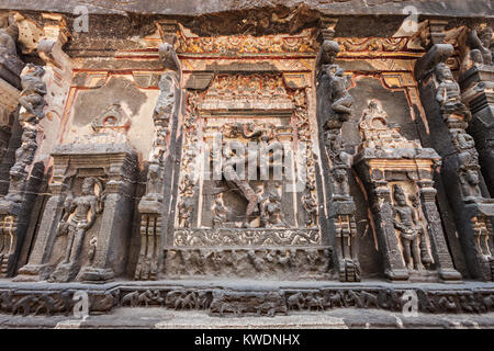 Les grottes d'Ellora près de Aurangabad, l'état de Maharashtra en Inde Banque D'Images