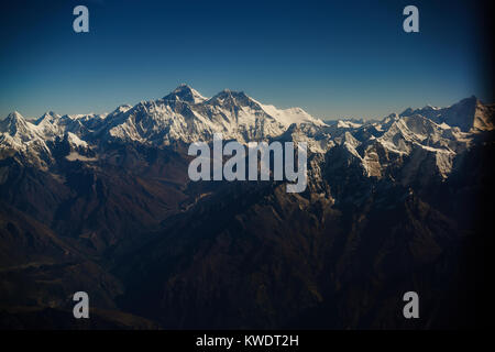 Vue depuis l'Everest, Népal avion Banque D'Images