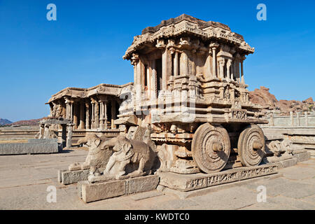 Char de Vittala temple, Hampi, Inde Banque D'Images