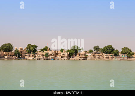 Gadsisar (Gadisagar) Lake à Jaisalmer, Rajasthan, India Banque D'Images