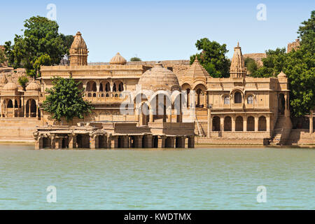 Gadsisar (Gadisagar) Lake à Jaisalmer, Rajasthan, India Banque D'Images
