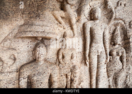 Jain temple sculpture sur Bhagavati à Chitral, Inde Banque D'Images