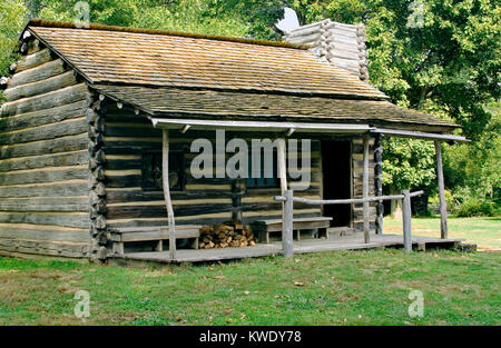 Log Cabin à New Salem, Illinois State Historic site Banque D'Images