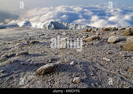 Glacier sur le sommet du Kilimandjaro Banque D'Images