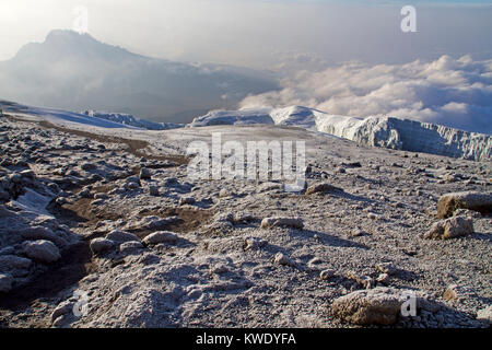 Glacier sur le sommet du Kilimandjaro Banque D'Images