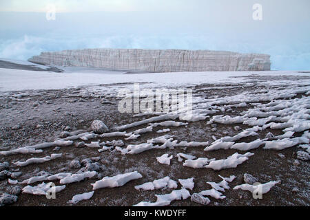 Glacier sur le sommet du Kilimandjaro Banque D'Images