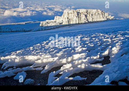 Glacier sur le sommet du Kilimandjaro Banque D'Images