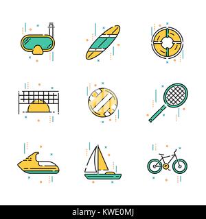 Activités d'été et les loisirs Illustration de Vecteur