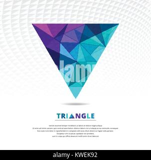 Vector vert bleu pourpre et faible abstrait géométrique icône symbole triangle poly avec motif triangle fond blanc Illustration de Vecteur