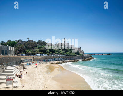 Plage de la ville de Jaffa yafo vieille ville de Tel Aviv, Israël Banque D'Images