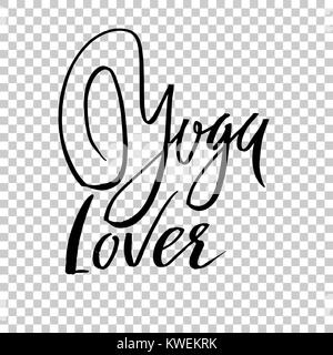 Amateur de yoga sur la brosse sèche. Yoga typographie de l'affiche. Vector illustration. Illustration de Vecteur
