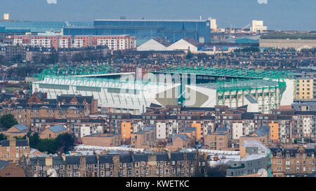 Voir d'Easter Road Stadium accueil de Hibernian Football Club à Edinburgh, Ecosse, Royaume-Uni Banque D'Images