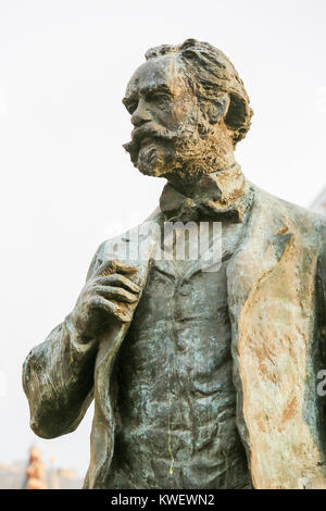 Statue du célèbre compositeur tchèque Antonin Dvorak au Rudolfinum, la principale salle de concert de Prague, République tchèque. Banque D'Images