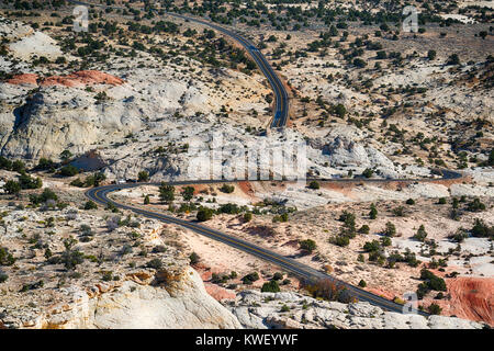 Scenic Route 12 à travers l'étonnante et unique paysage de Grand Staircase-Escalante National Monument (Utah) Banque D'Images