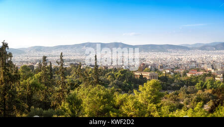 Vue d'Agora de l'Aréopage d'Athènes, la Grèce, l'image du panorama. Cette image est tonique Banque D'Images