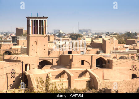 Vue sur la ville ancienne de Meybod en Iran à partir de l'Narin Qala"eh (Qaleh château d'argile) Banque D'Images