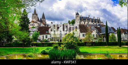 Beau château de Loches,Val de Loire,France. Banque D'Images