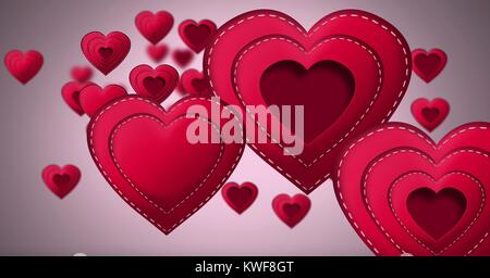 Coeur de Saint-Valentin cousu Banque D'Images