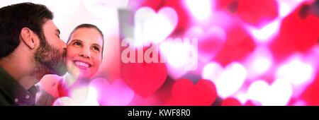 Couple avec coeur de transition amour de Valentin Banque D'Images