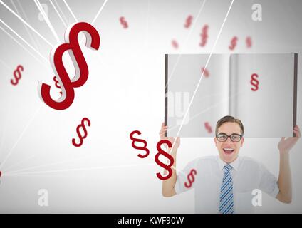 Icônes de symbole de section 3D et manuel ouvert Banque D'Images