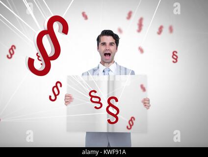 Icônes de symbole de section 3D et manuel ouvert Banque D'Images