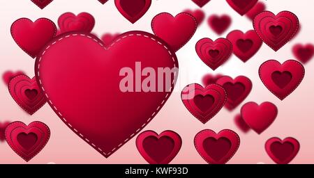 Coeur de Saint-Valentin cousu Banque D'Images