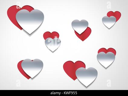 Le papier est coupé dans les cœurs de Saint-Valentin Banque D'Images