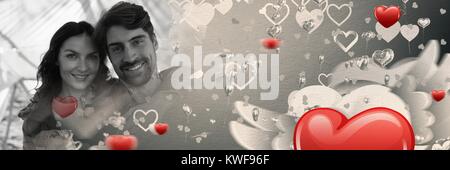 Couple avec coeur de transition amour de Valentin Banque D'Images