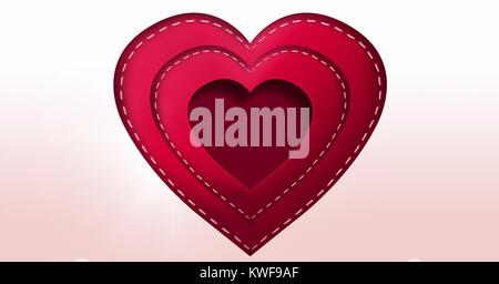 Coeur de Saint-Valentin cousu Banque D'Images