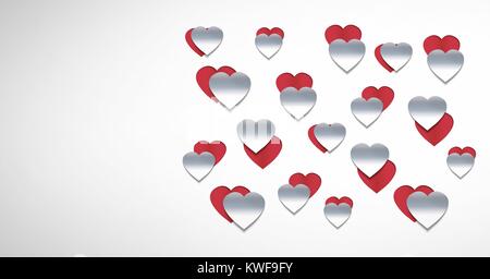 Le papier est coupé dans les cœurs de Saint-Valentin Banque D'Images