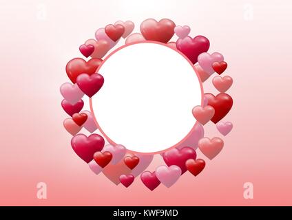 Cœur de Saint-Valentin pétillant dans un cercle vide Banque D'Images