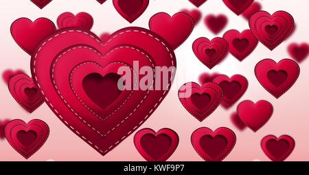 Coeur de Saint-Valentin cousu Banque D'Images