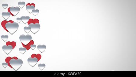 Le papier est coupé dans les cœurs de Saint-Valentin Banque D'Images