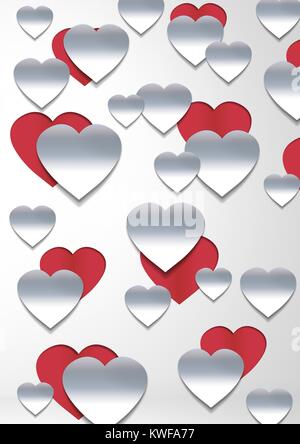 Le papier est coupé dans les cœurs de Saint-Valentin Banque D'Images