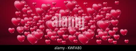 Cœurs de Saint-Valentin brillants et pétillantes Banque D'Images