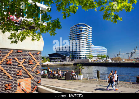 Grasbrookhafen et quai Dalmann dans la ville portuaire de Hambourg, Allemagne, Europe, Grasbrookhafen Dalmannkai und in der Hafencity Hamburg von, Deutschla Banque D'Images