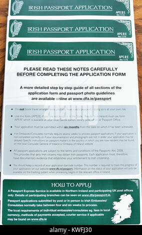 Forte augmentation des demandes de passeport irlandais. UK : 2 janvier 2017 Credit : Mark Winter/Alamy Banque D'Images