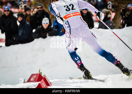 Membre de l'équipe de ski nous Simi Hamilton participe à la Coupe du Monde FIS à Sprint, Gatineau, Québec, Canada, 2016 Banque D'Images