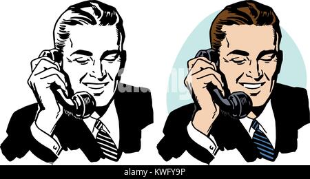 Un couple vintage téléphone. Illustration de Vecteur
