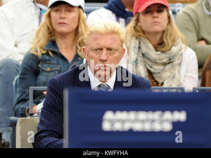 FLUSHING, NY - 07 SEPTEMBRE : Boris Becker jour 13 de l'US Open 2013 à l'USTA Billie Jean King National Tennis Center Le 7 septembre 2013 dans le quartier de rinçage de la Queens Borough de la ville de New York. People : Boris Becker Banque D'Images