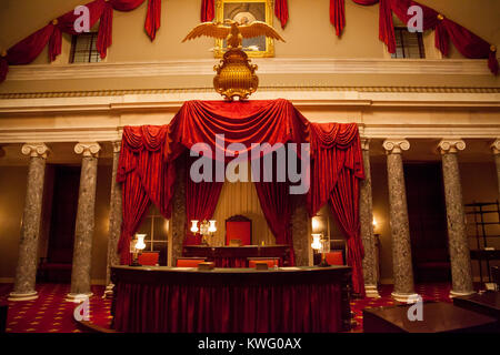 L'ancienne salle du Sénat conçu par Benjamin Henry Latrobe est situé dans le nord de la rotonde du Capitole, Washington DC, USA Banque D'Images