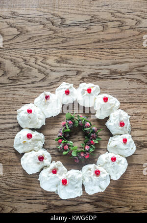 Couronne de Noël Meringue Banque D'Images