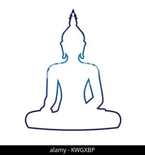 Silhouette de Bouddha assis sur fond blanc. Vector illustration. Illustration de Vecteur